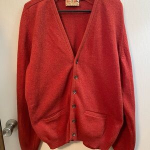Vintage 1960s Arrow Cum Laude Lambswool Cardigan Mens L- Ivy Leage Preppy